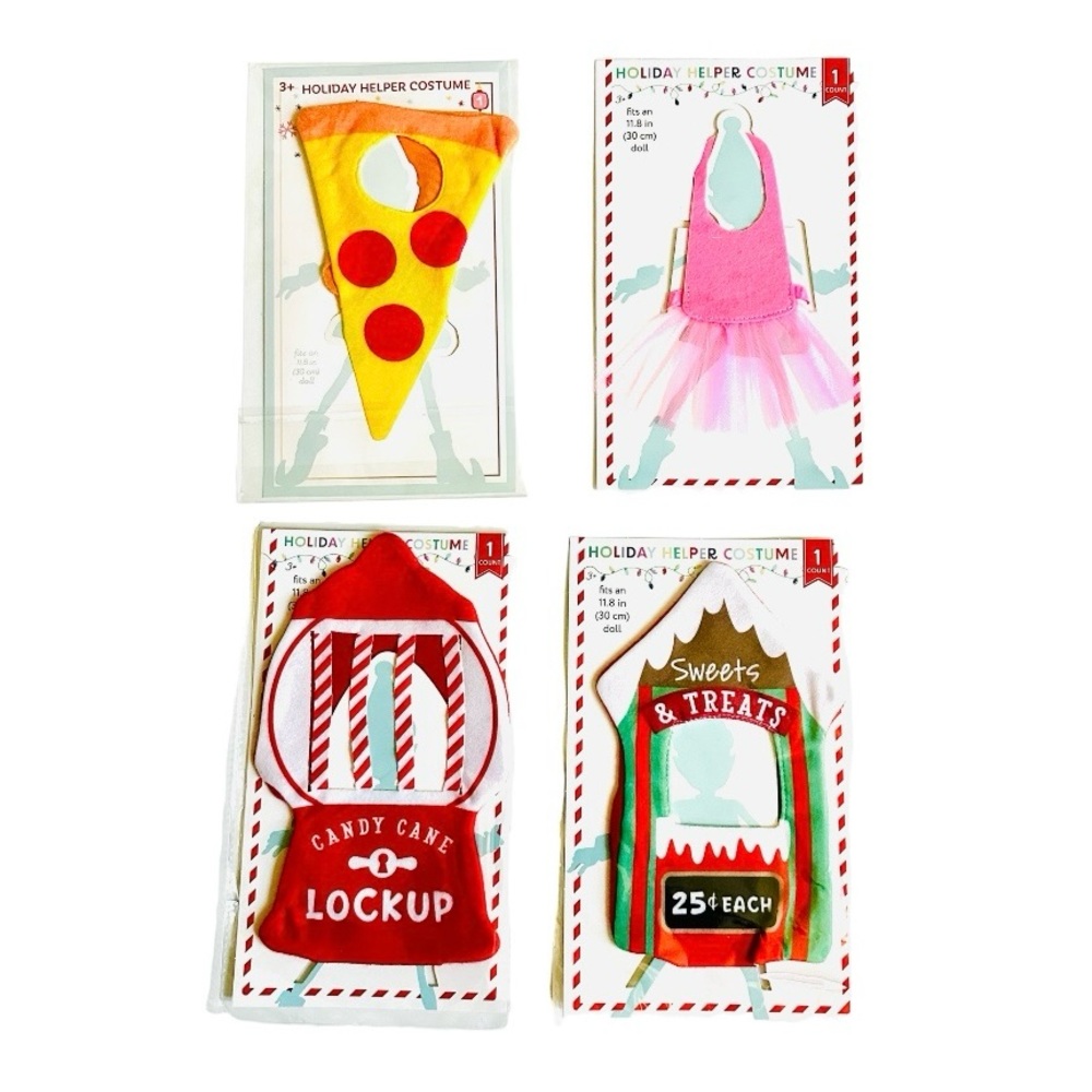 Target Bullseyes Holiday Helper Costumes Set of 4 Elf Shelf